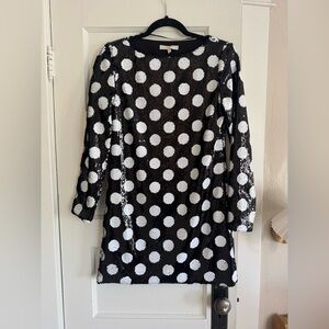 WAYF Sequin Mini Polka Dot Dress